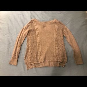 American Eagle Beige/Brown Cableknit Sweater